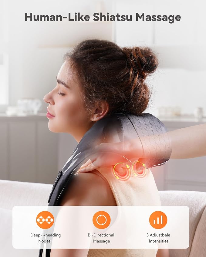 Shiatsu Neck and Back Massager, Corded Electric Neck Massager - Image 2
