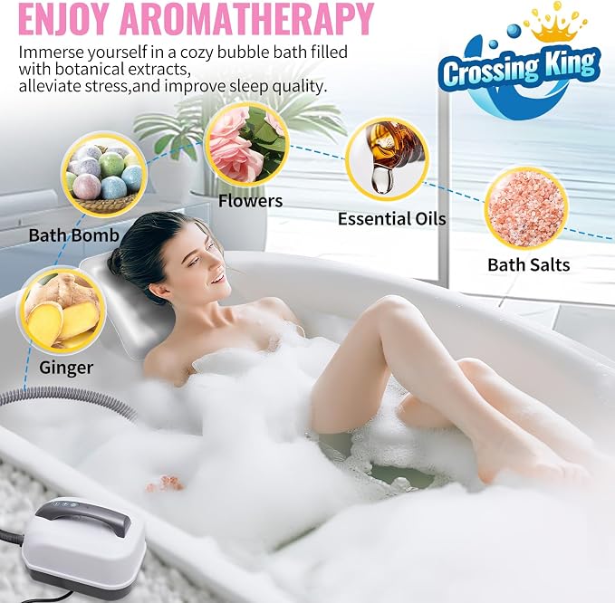 Crossing King Bubble Bath Mat Tub Spa Massager, Portable Spa Bubble Bath - Image 7