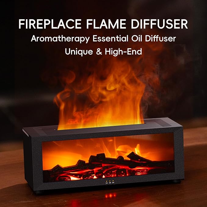 YALEDI Essential Oil Diffuser, 7 Colors Fireplace Flame Fire Oil Diffuser - Image 2