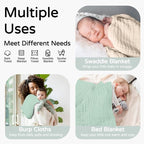 Yoofoss Hooded Baby Towels for Newborn 2 Pack 100% Muslin Organic Cotton Baby - Image 3