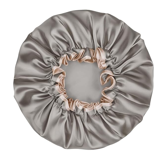 Waterproof Shower Caps for Women, Solid Color Dual-Layer Elastic Band Design - Image 2