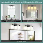 Ascher Bathroom Light Fixtures, 3-Light Vanity Light Over Mirror, Wall Lamp - Image 6