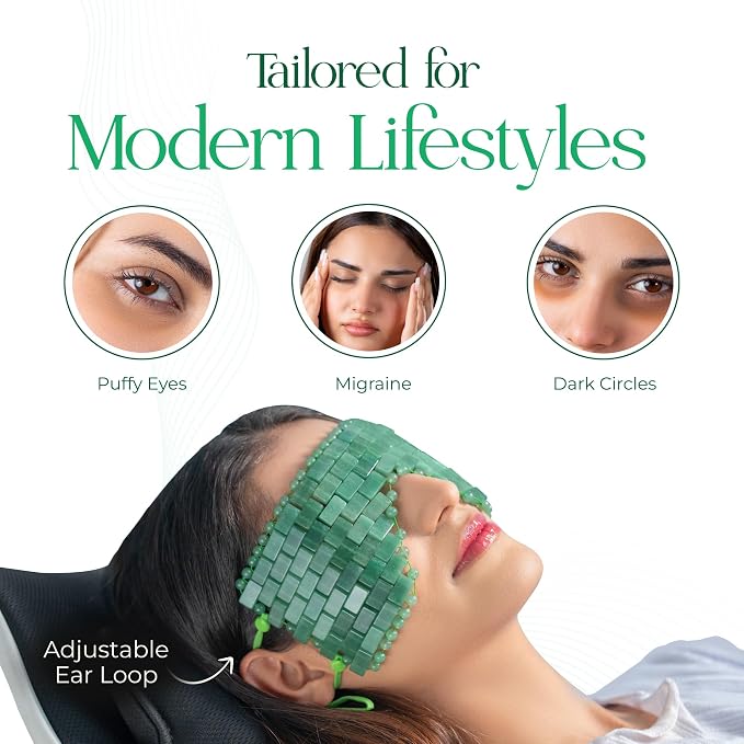 TeraRX® Jade Eye Mask for Facials – Authentic Jade Mask Beaded Facial Eye Covers - Image 5