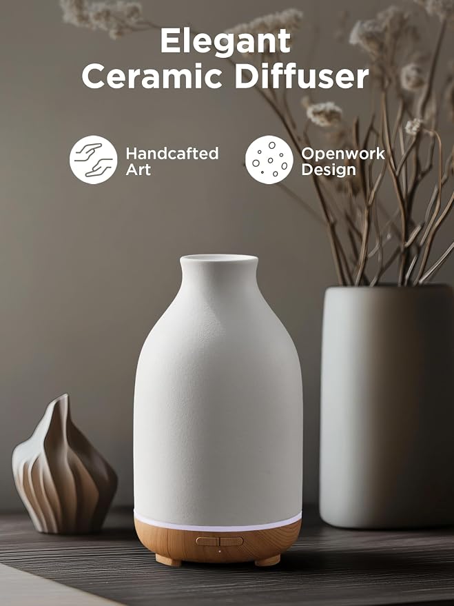 InnoGear Essential Oil Diffuser, 150ml Ceramic Stone Diffuser Handcrafted - Image 5