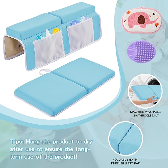 Baby Bath Kneeler and Elbow Rest Pad Set, Thick Soft Quick Dry Bathtub Mat - Image 4