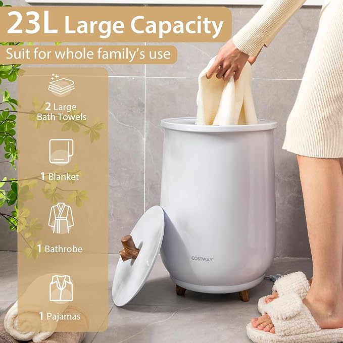 COSTWAY Bucket Style Towel Warmer, 23L Towel Warmer - Image 2