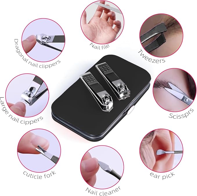Manicure Set 8 in 1 Nail Clipper Set, Fingernail & Toenail Clippers, Manicure - Image 6