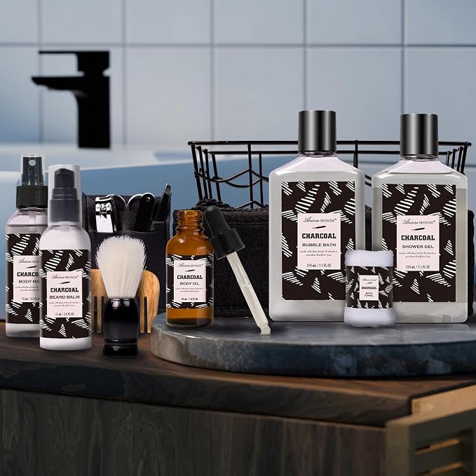 Father Day Gift for Men Spa Gifts for Men, Charcoal Bath and Body Gift Set for - Image 6
