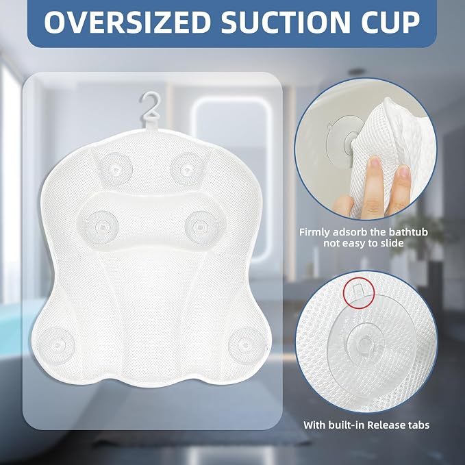 SZXYX Bath Pillows for Tub, Luxury Bathtub Pillows for Head and Neck Support - Image 4