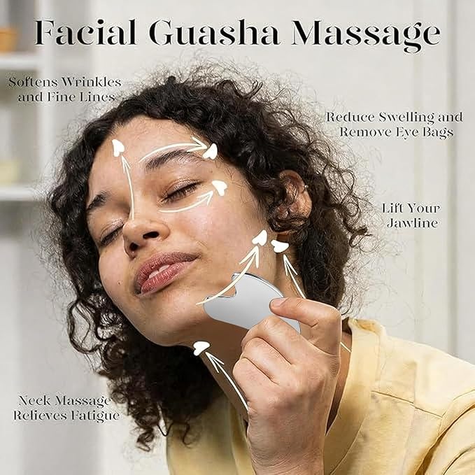 2 PCS Set Lymphatic Contour Face Brush, Stainless Steel Guasha Tool, Lymphatic - Image 4