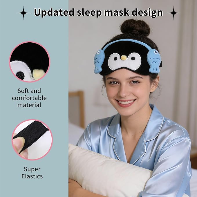 PERFECTSIGHT Sleep Eye Masks, Cute Penguin Sleep Eye Cover Lightweight - Image 4