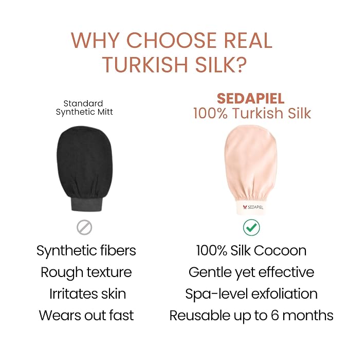 Turkish Silk Exfoliating Glove – Hammam Kese Mitt - Image 3
