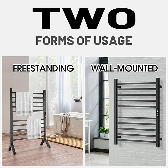 Poloma Wall Mounted & Freestanding Towel Warmer Rack - Image 4