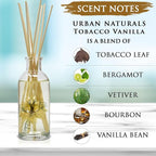 Urban Naturals Tobacco & Vanilla Reed Diffuser Scented Sticks Set | Tobacco Leaf - Image 4