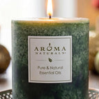 Aroma Naturals Holiday Juniper, Spruce and Basil Essential Oil Pillar Candle - Image 9