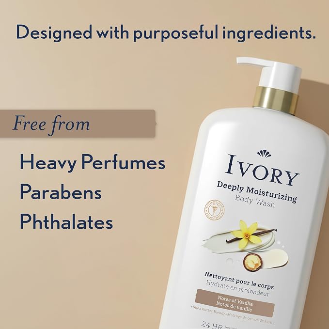 Ivory Body Wash, Deeply Moisturizing, 24hr Nourishing Hydration, Soothes Itchy - Image 6