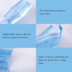 Borje Multicolor Disposable Face Masks 100 Pcs 5 Colors Face Mask 3 Ply - Image 3