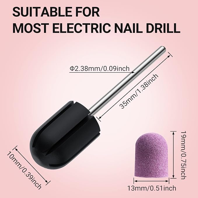 MelodySusie 10 Pcs Nail Sanding Caps Nail Drill Bits 180 Fine Grit - Image 7