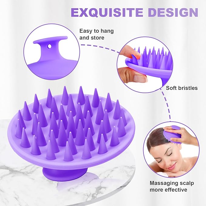 Meartchy Silicone Scalp Massager Shampoo Brush, Scalp Scrubber - Image 3