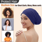 Sleep Cap Bonnet for Sleeping, Adjustable Cooling Ice Silk Lined Hair Bonnets - Image 3