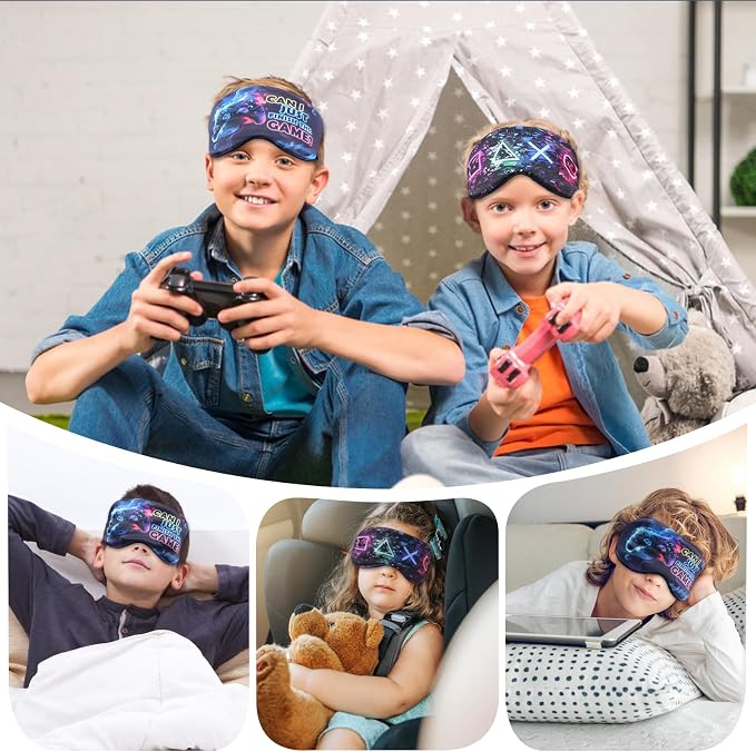 2 Pcs Sleep Mask for Kids Boys, Silk Eye Covers for Sleeping, Adjustable Strap - Image 6
