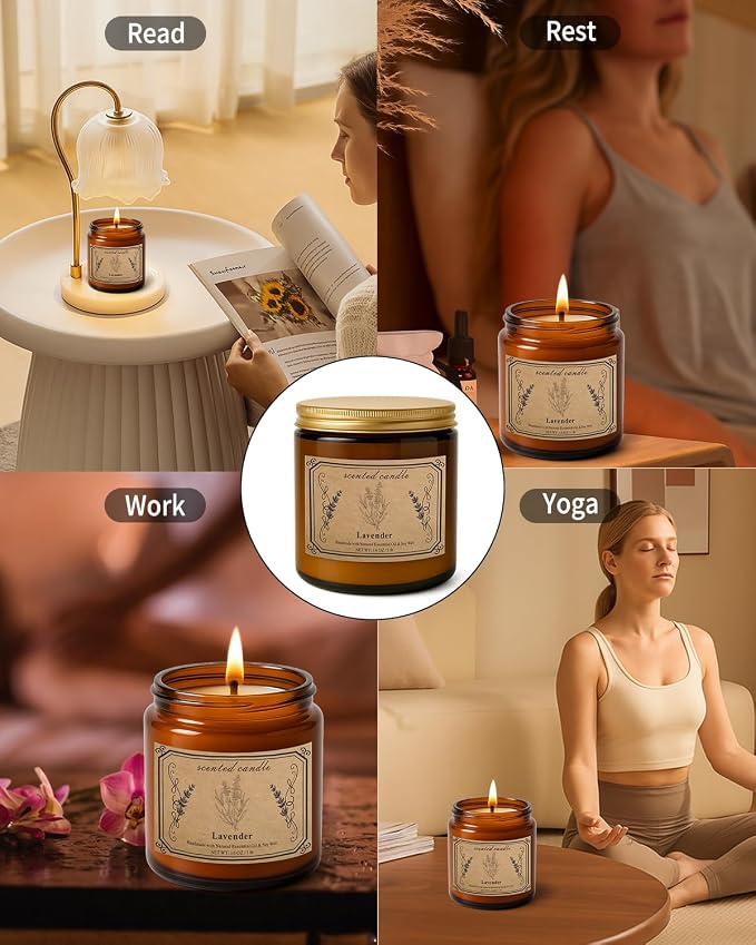 Candles for Home Scented, 16oz Large Soy Wax Lavender Scented Candle, 100 Hour - Image 5