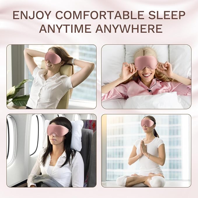FlyCoco 99% Fully Block Out Light Eye Sleep Mask, 3D Deep Contoured Eyes Cover - Image 7