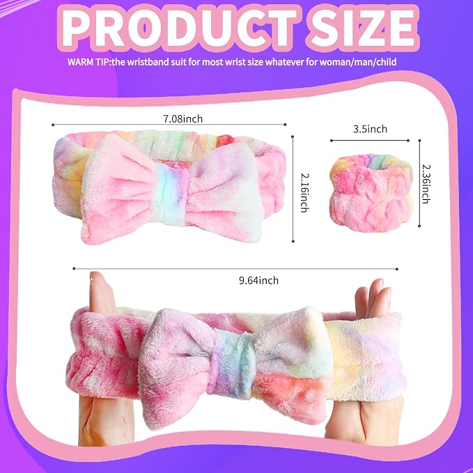 WSYUB Spa Headband and Wrist Bands, Makeup Headband and Wrist Towels - Image 2