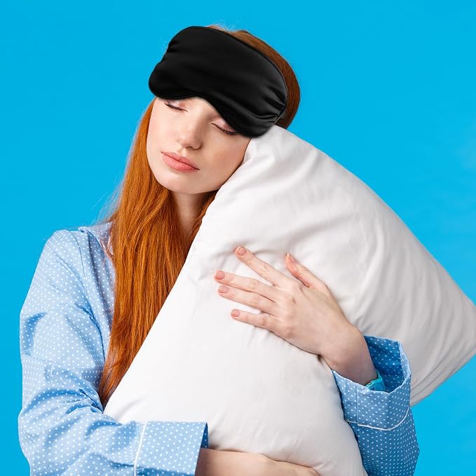 BBTO 4 Pcs Silk Sleep Eye Masks Smooth Soft Satin Eye Covers - Image 6
