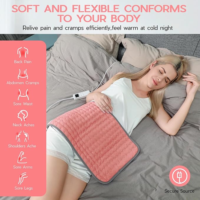 Heating Pad for Period Cramps, Heating Pad for Back/Neck/Shoulder Muscle Pain - Image 3