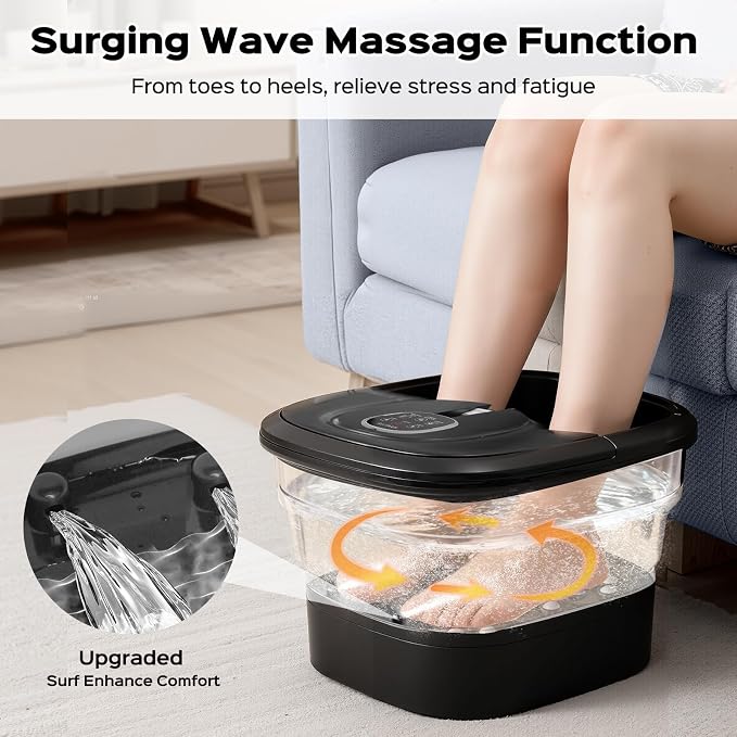 Collapsible Foot Spa with Surf Wave Massage, Foot Bath with 24 Motorized - Image 2