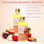 2 Pack 3.38 fl.oz Strawberry Body Oil after Shower, Vitamin C & E Gua Sha Body - Image 3