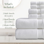 Springtree Home Luxury Bamboo Rayon Bath Towel Set 6 Piece Set | 35% Bamboo - Image 2