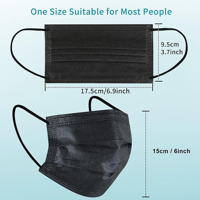 akgk 100Pcs Disposable Face Masks, 3 Ply Disposable Mask - Image 5