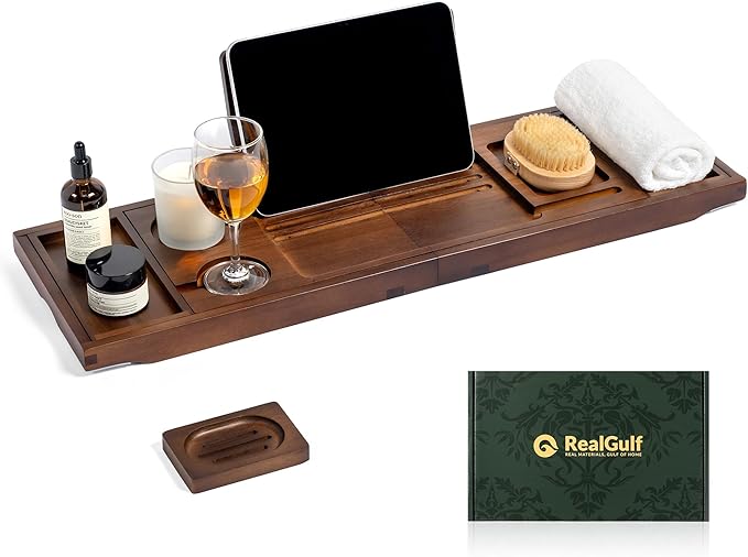 Teak Bathtub Tray, Bath Caddy by Unknown