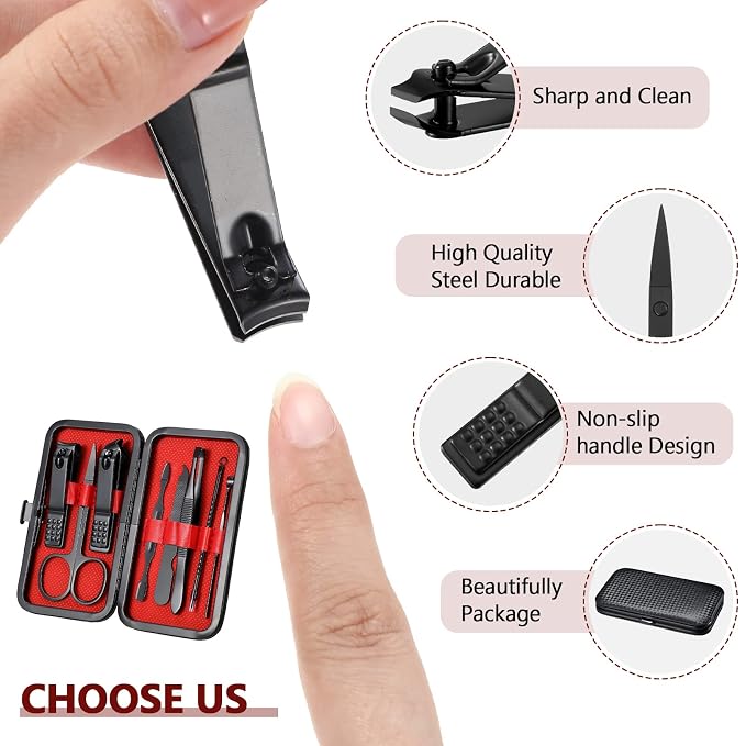 Hanaive 6 Set Manicure Set 48 Pcs Nail Clippers Pedicure Kit Gift - Image 3