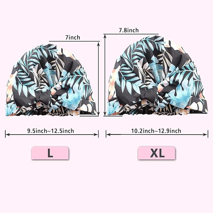 Shower Cap for Women Reusable Waterproof Bath Cap for Long Hair Cap for Shower - Image 5