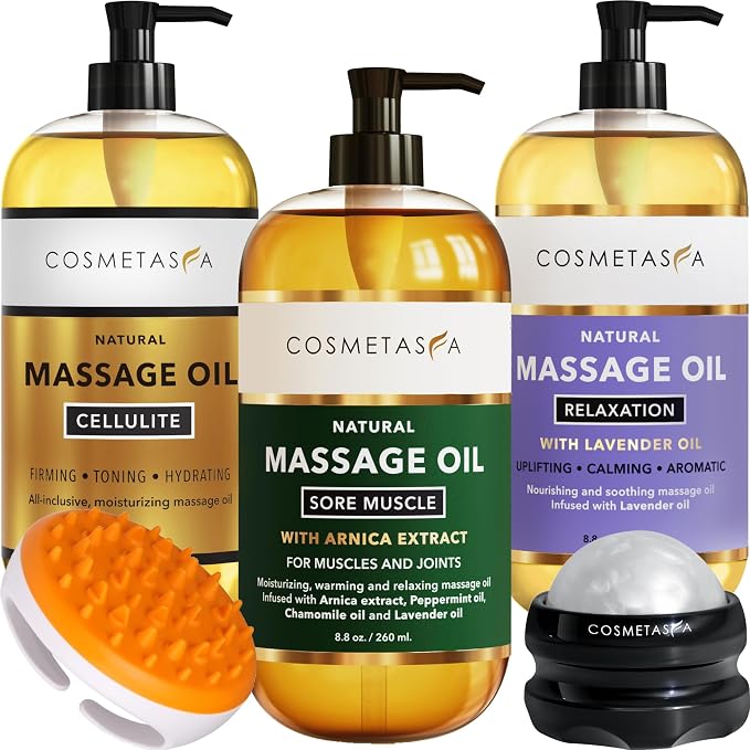 Cosmetasa Body Massage Oil Therapy Kit – Arnica & Lavender Oil by Cosmetasa