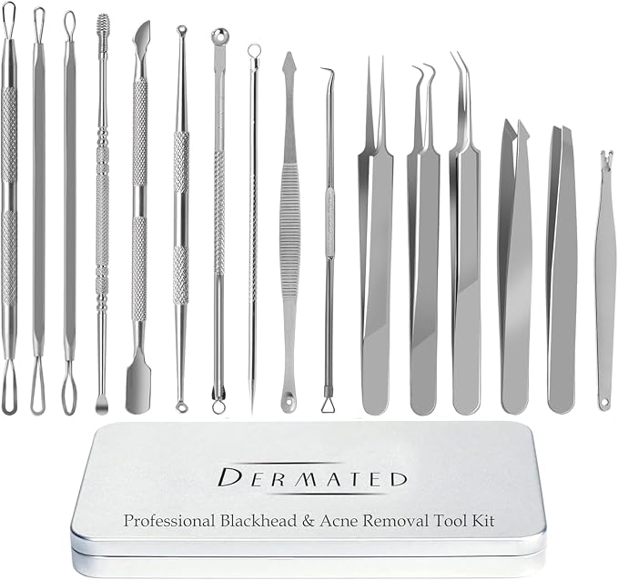 16 Pcs Blackhead Remover Tools 410 Grade Stainless Steel | Pimple Popper Tool - Image 8