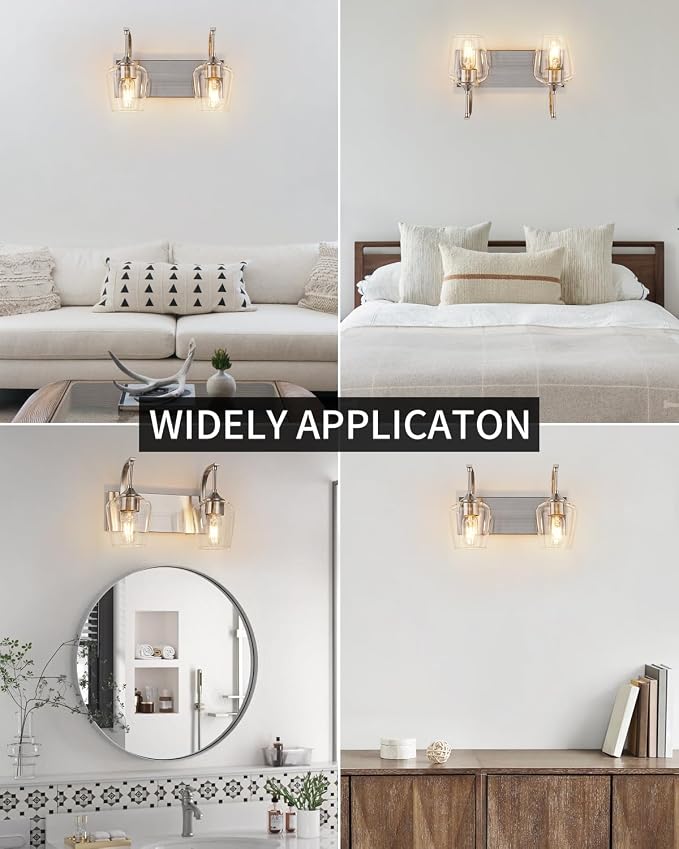 Brushed Nickel Bathroom Light Fixtures Bathroom Vanity Light - Image 7