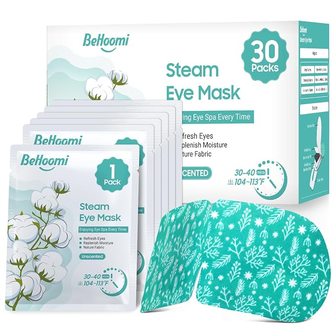 BeHoomi 30Packs Steam Eye Mask, Heated Eye Mask Warm Compress by BeHoomi