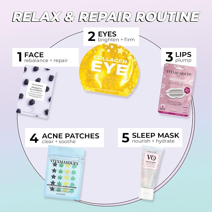 Vitamasques Probiotic Blackberry Face Sheet Mask 7 Pack - Image 5