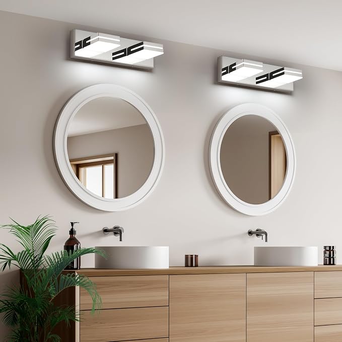 SineRise LED Modern Bathroom Vanity Light Fixtures, Chrome Modern Acrylic - Image 5