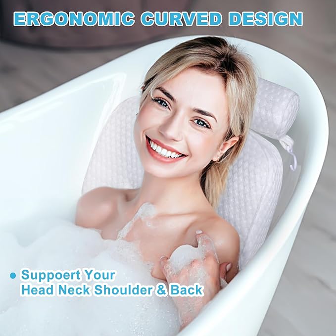 Bath Pillow for Tub Support Neck and Back, Bathtub Pillow Bath Accessories for - Image 7