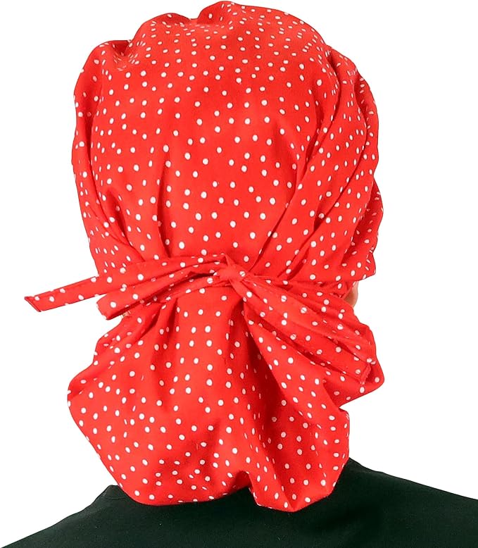Sparkling EARTH Banded Bouffant Surgical Scrub Ponytail Working Caps and - Image 2