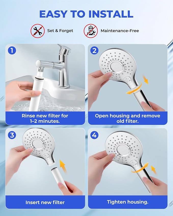 4 Pack Shower Head Filter Replacement Compatible - Image 6
