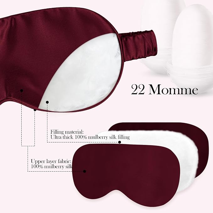 SilkDream 100% Mulberry Silk Sleep Mask Eye Mask - Image 3