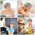 Waterproof Shower Caps for Women, Solid Color Dual-Layer Elastic Band Design - Image 7