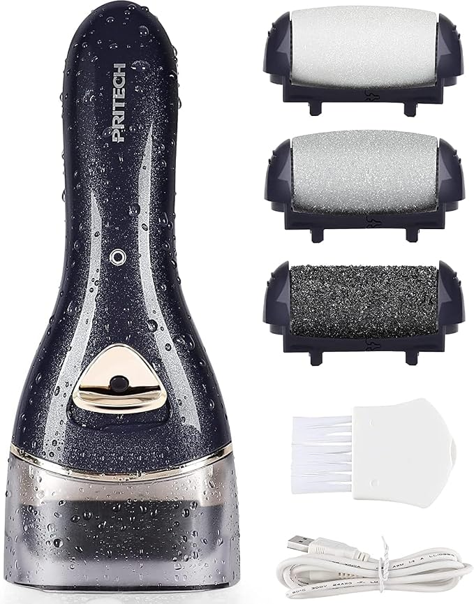 Electric Feet Callus Removers Rechargeable, Portable Electronic Foot File by PRITECH