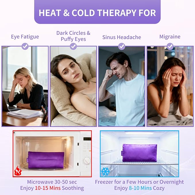 Lavender Eye Pillow for Relaxation, Washable Weighted Eye Mask - Image 3